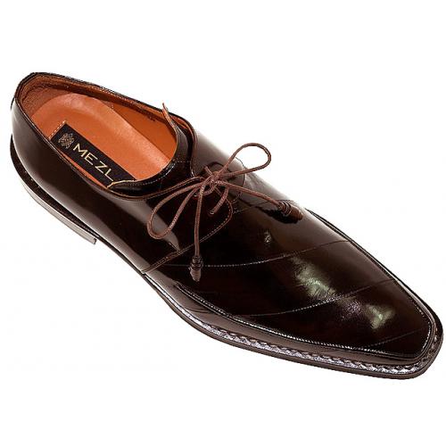Mezlan Brown Genuine Eel/Cordovan Leather Shoes 3125